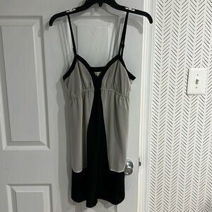 Grey and Black Slip Style Fit and Flare Dress